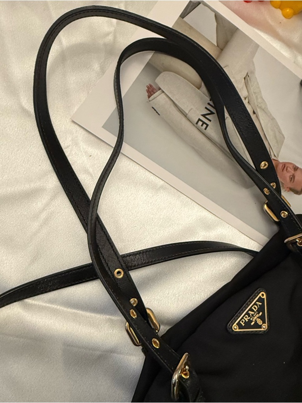Prada Classic Large Nylon Tote - Black - Fits Laptop - 2-Way Crossbody - Picture 8 of 14